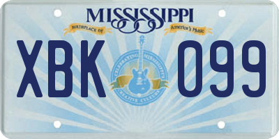 MS license plate XBK099