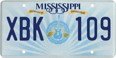 MS license plate XBK109