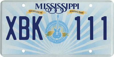 MS license plate XBK111