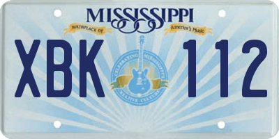 MS license plate XBK112