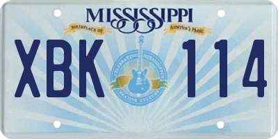 MS license plate XBK114