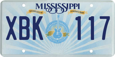 MS license plate XBK117