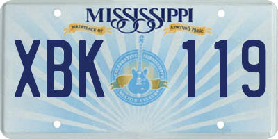 MS license plate XBK119