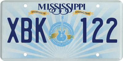 MS license plate XBK122