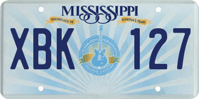 MS license plate XBK127