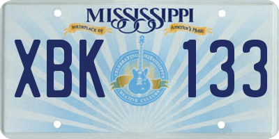 MS license plate XBK133