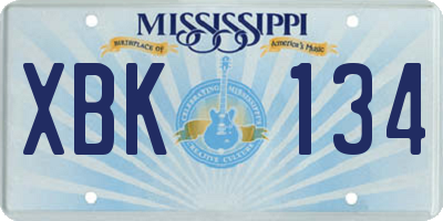 MS license plate XBK134