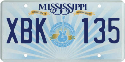 MS license plate XBK135