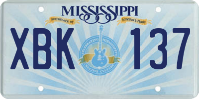 MS license plate XBK137
