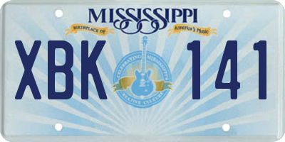MS license plate XBK141