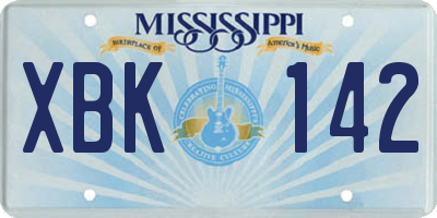 MS license plate XBK142