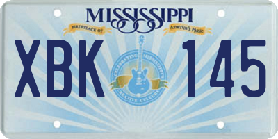 MS license plate XBK145