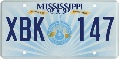 MS license plate XBK147