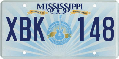 MS license plate XBK148