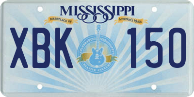 MS license plate XBK150
