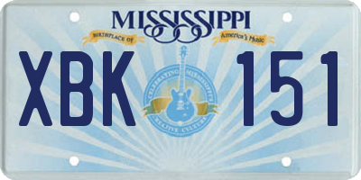 MS license plate XBK151