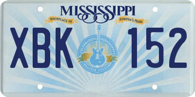 MS license plate XBK152