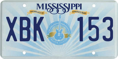 MS license plate XBK153