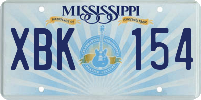 MS license plate XBK154