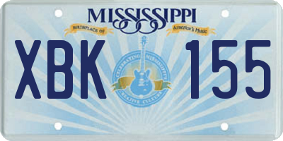 MS license plate XBK155