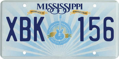 MS license plate XBK156