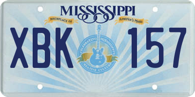 MS license plate XBK157