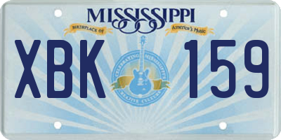 MS license plate XBK159