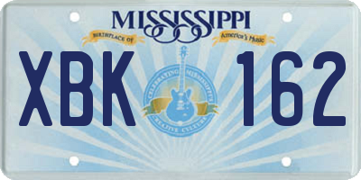 MS license plate XBK162