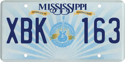 MS license plate XBK163