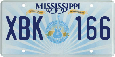 MS license plate XBK166