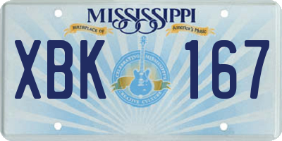 MS license plate XBK167