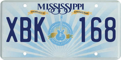 MS license plate XBK168
