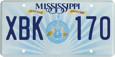 MS license plate XBK170