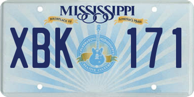 MS license plate XBK171