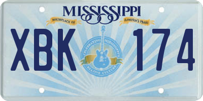 MS license plate XBK174