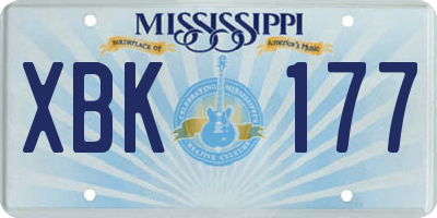 MS license plate XBK177