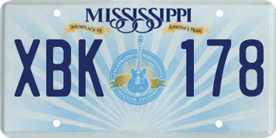 MS license plate XBK178