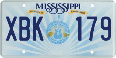 MS license plate XBK179