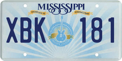 MS license plate XBK181