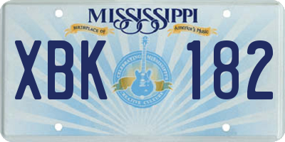MS license plate XBK182