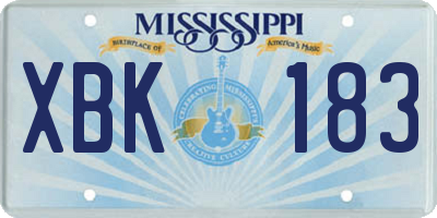 MS license plate XBK183