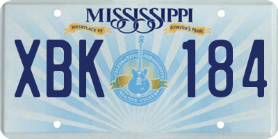 MS license plate XBK184