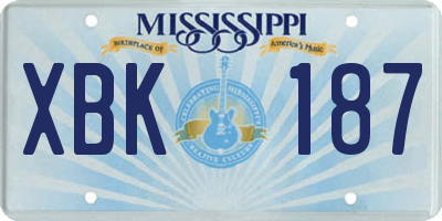 MS license plate XBK187