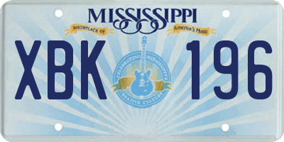 MS license plate XBK196