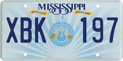 MS license plate XBK197