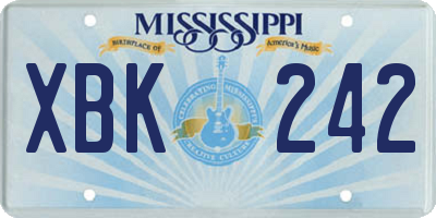 MS license plate XBK242