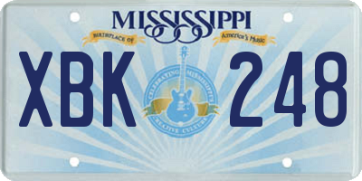 MS license plate XBK248