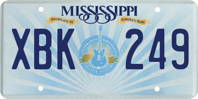 MS license plate XBK249