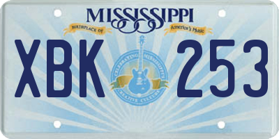 MS license plate XBK253