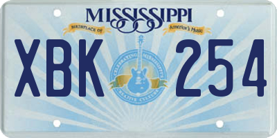 MS license plate XBK254